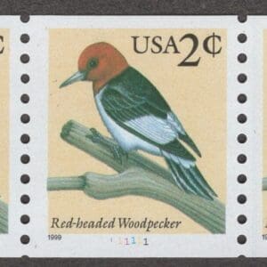 Scott# 3045 "RED HEADED WOODPECKER" PNC(5) P#111111-EXTRA BLACK 1