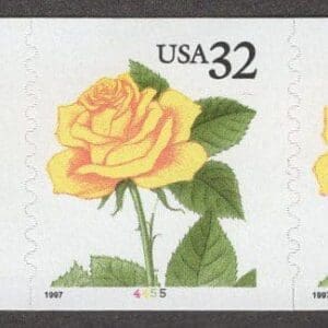 Scott# 3054 "YELLOW ROSE" 1997 DATE PNC (5) # 4455 S/A