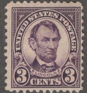 Scott# 555 "LINCOLN" MINT FLAT PLATE SINGLE