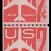 Scott# C61 "RED JET" MNH AIRMAIL COIL LINE PAIR, NICELY CENTERED