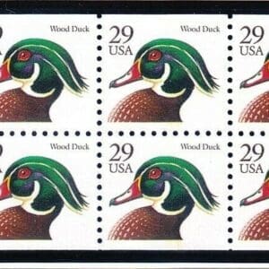 Scott# 2484a "WOOD DUCK" MNH UNFOLDED BOOKLET PANE(10) PLATE# 1111