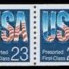 Scott# 2607 "USA & FLAG" MNH FIRST CLASS COIL PAIR, NICELY CENTERED