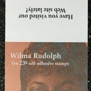 Scott# 3436 (BK279a) "WILMA RUDOLPH" SEALED VENDING BOOKLET (10)