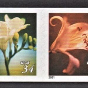 Scott# 3478-81 "FLOWERS" DENOMINATED COIL STRIP (4) MNH