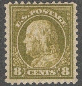 Scott# 508 "FRANKLIN" FLAT PLATE PERF 11, MINT, NICELY CENTERED