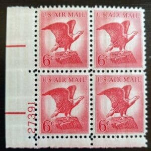 Scott# C67 "BALD EAGLE" PLATE BLOCK (4) MNH, NICELY CENTERED