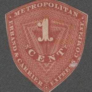 Scott# 107L1 "SHIELD" UNUSED METROPOLITAN ERRAND CARRIER LOCAL