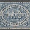 Scott# 143LP9 "WELLS FARGO NEWSPAPER" USED LOCAL CARRIER