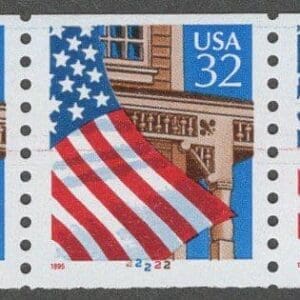 Scott# 2913 "FLAG OVER PORCH" MNH PNC3 P#22222, LOW GLOSS GUM