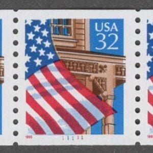 Scott# 2913 "FLAG OVER PORCH" MNH PNC3 P#11111, NICELY CENTERED