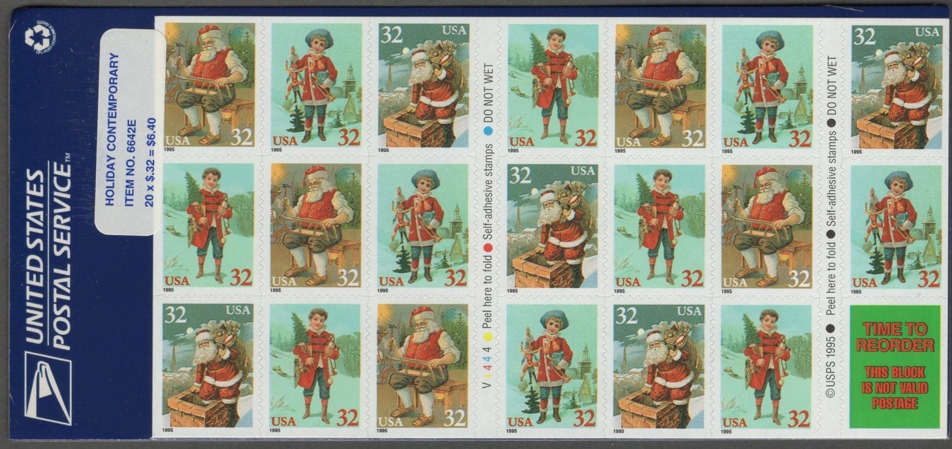 Scott# 3008-11a "SANTA & CHILDREN" BOOKLET- SEALED USPS PKG P# V4444
