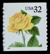 Scott# 3054 "YELLOW ROSE" 1997 COIL SINGLE, NICELY CENTERED