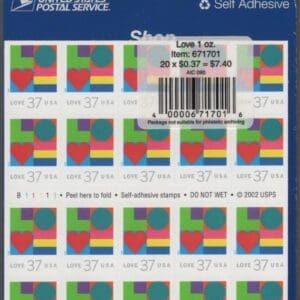 Scott# Scott# 3657 "LOVE" SEALED BOOKLET PANE IN ORIGINAL USPS PKG