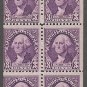 Scott# 720b "WASHINGTON" MNH BOOKLET PANE (6)