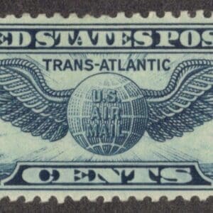 Scott# C24 "WINGED GLOBE-TRANSATLANTIC" MINT, NICELY CENTERED