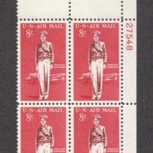Scott# C68 "AMELIA EARHART" MNH PLATE BLOCK (4) NICELY CENTERED