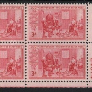 Scott# 1004 "BETSEY ROSS" PLATE BLOCK (4) NICELY CENTERED