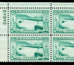 Scott# 1009 "GRAND COULEE DAM" MNH PLATE BLOCK (4) NICELY CENTERED