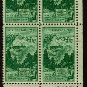Scott# 1011 "MOUNT RUSHMORE" MNH PLATE BLOCK (4) NICELY CENTERED