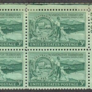 Scott# 1019 "WASHINGTON TERRITORY CENTENNIAL" MINT PLATE BLOCK (4)