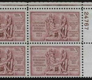 Scott# 1020 "LOUISIANA PURCHASE" MNH PLATE BLOCK (4) NICELY CENTERED