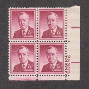 Scott# 1040 "WOODROW WILSON" LIBERTY SERIES PLATE BLOCK (4) MNH
