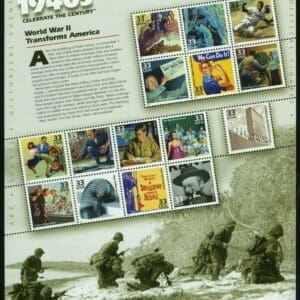 Scott# 3186 "CELEBRATE THE CENTURY 1940'S" SOUVENIR SHEET (15) MNH