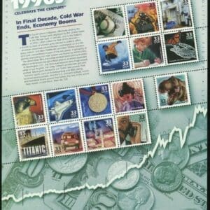Scott# 3191 "CELEBRATE THE CENTURY 1990'S" FULL SHEET (15) MNH