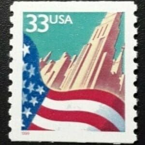 Scott# 3280 "FLAG OVER CITY" WA COIL SINGLE, MNH, NICELY CENTERED