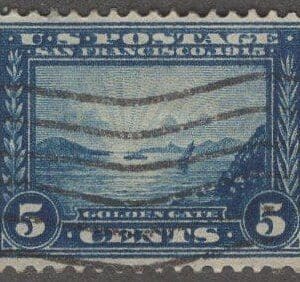 Scott# 403 "PANAMA PACIFIC" PERF 10 WITH A FLAG CANCEL, NICELY CENTERED