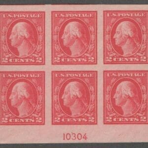 Scott# 482 "WASHINGTON" MINT IMPERF PLATE BLOCK (6) CHOICE CENTERING