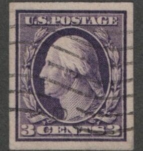 Scott# 483 "WASHINGTON" IMPERFORATE, FLAG CANCEL, WELL CENTERED