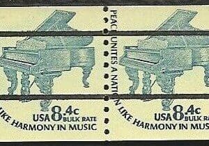 Scott# 1615C "PIANO" AMERICANA SERIES BUREAU PRECANCEL COIL PAIR, MNH