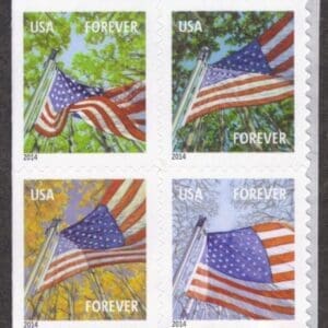 Scott# 4782-85b "FLAG for all SEASONS" SSP BOOKLET BLOCK (4) MNH