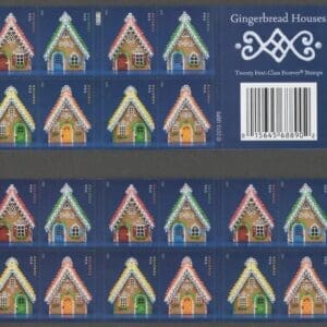 Scott# 4817-20 "GINGERBREAD HOUSES" UNFOLDED BOOKLET PANE (20) MNH