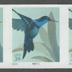 Scott# 4858 "HUMMINGBIRD" MNH PNC5 PLATE# 22222, NICELY CENTERED