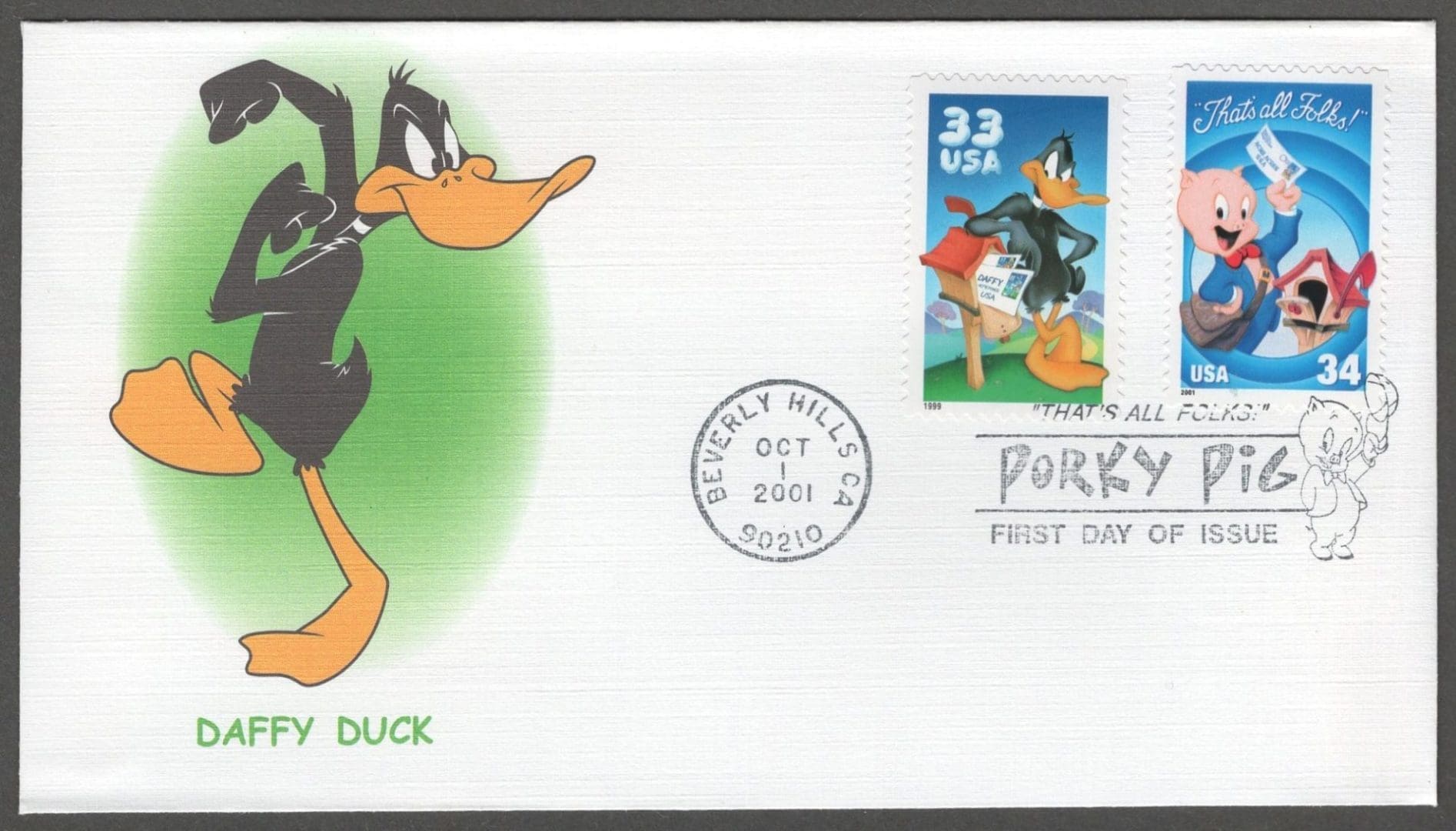 Scott# 3137-3534 "LOONEY TUNES PORKY & FRIENDS" FLEETWOOD SPECIAL CANCELS FDC SET - Image 4