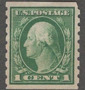 Scott# 412 "WASHINGTON" MINT COIL SINGLE, VERY NICELY CENTERED
