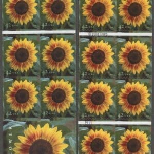 Scott# #4347a "SUNFLOWER" MNH UNFOLDED BOOKLET PANE (20)