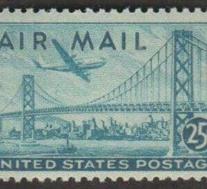 Scott# C36 "OAKLAND BAY BRIDGE" MNH AIRMAIL SINGLE, NICELY CENTERED