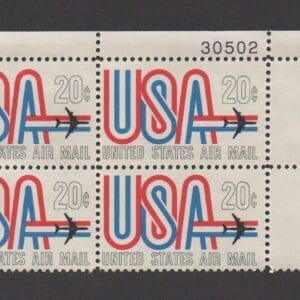 Scott# C75 "USA" MNH AIRMAIL PLATE BLOCK (4) NICELY CENTERED
