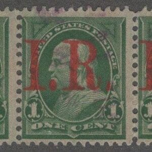 Scott# R154 "FRANKLIN" USED REVENUE STRIP (3) PURPLE CANCELS