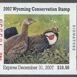 WISCONSIN CONSERVATION STAMP 2007 USED WITH PLATE # NICELY CENTERED