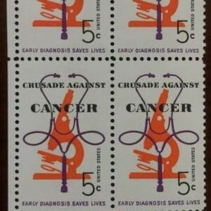 Scott# 1263 "CRUSADE AGAINST CANCER" ZIP BLOCK (4) MNH