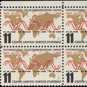 Scott# 1274 "TELECOMMUNICATIONS" MNH ZIP BLOCK (4) NICELY CENTERED