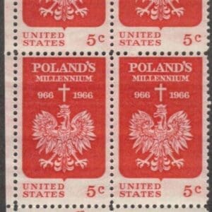Scott# 1313 "POLAND'S MILLENNIUM - EAGLE & CROSS" MNH ZIP BLOCK (4)