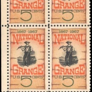 Scott# 1323 "NATIONAL GRANGE 100 YEARS" MNH ZIP BLOCK (4)