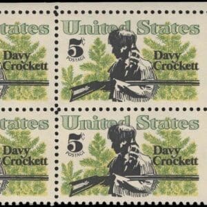 Scott# 1330 "DAVY CROCKETT - AMERICAN FOLKLORE" MNH ZIP BLOCK (4)