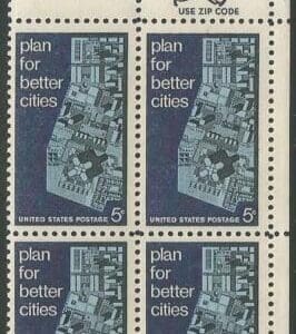 Scott# 1333 "URBAN PLANNING-BUILD BETTER CITIES" MNH ZIP BLOCK (4)