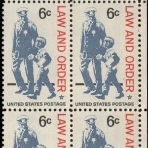 Scott# 1343 "LAW AND ORDER" MNH ZIP BLOCK (4) NICELY CENTERED